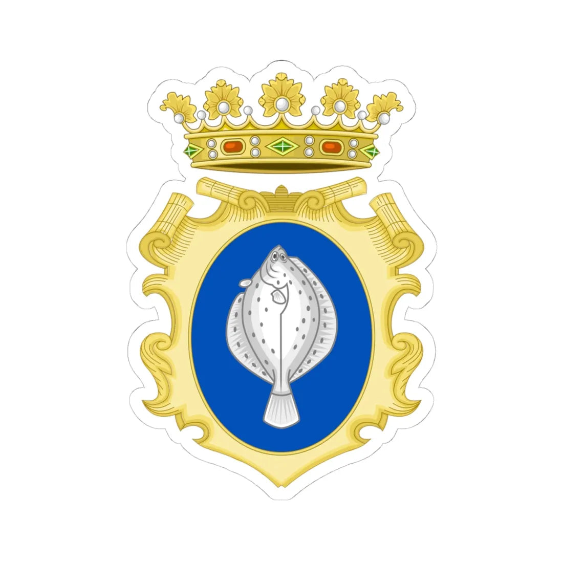 Comacchio-Stemma (Italy) (Coat of Arms) STICKER Vinyl Kiss-Cut Decal 4 Inch White - The Sticker Space