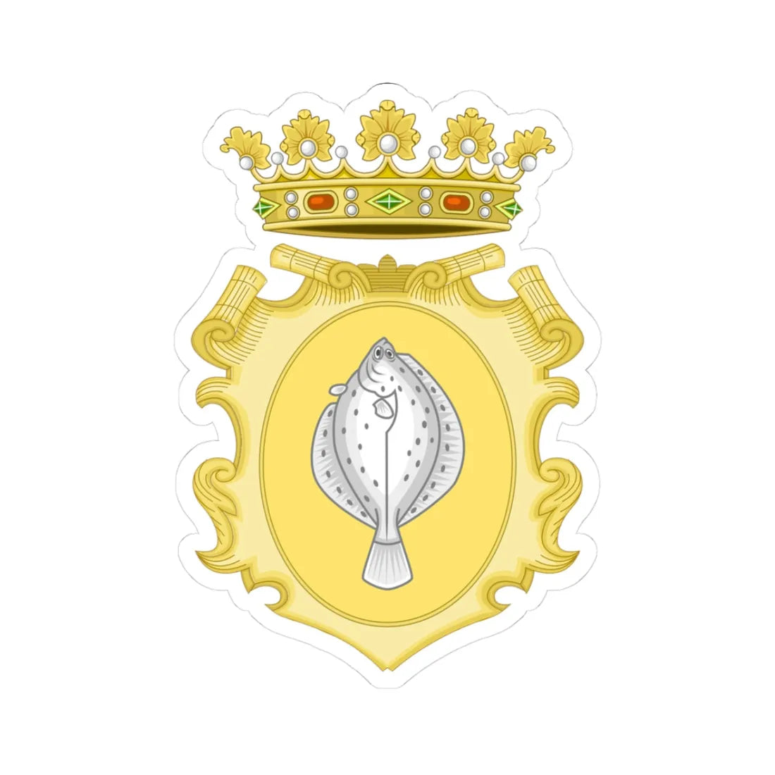 Comacchio-Stemma Storico (Italy) (Coat of Arms) STICKER Vinyl Kiss-Cut Decal 3 Inch White - The Sticker Space