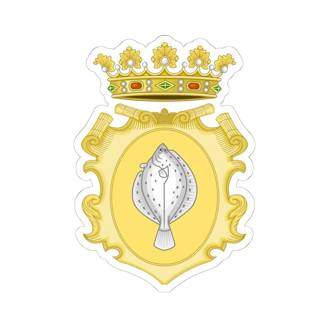 Comacchio-Stemma Storico (Italy) (Coat of Arms) STICKER Vinyl Kiss-Cut Decal 6 Inch White - The Sticker Space