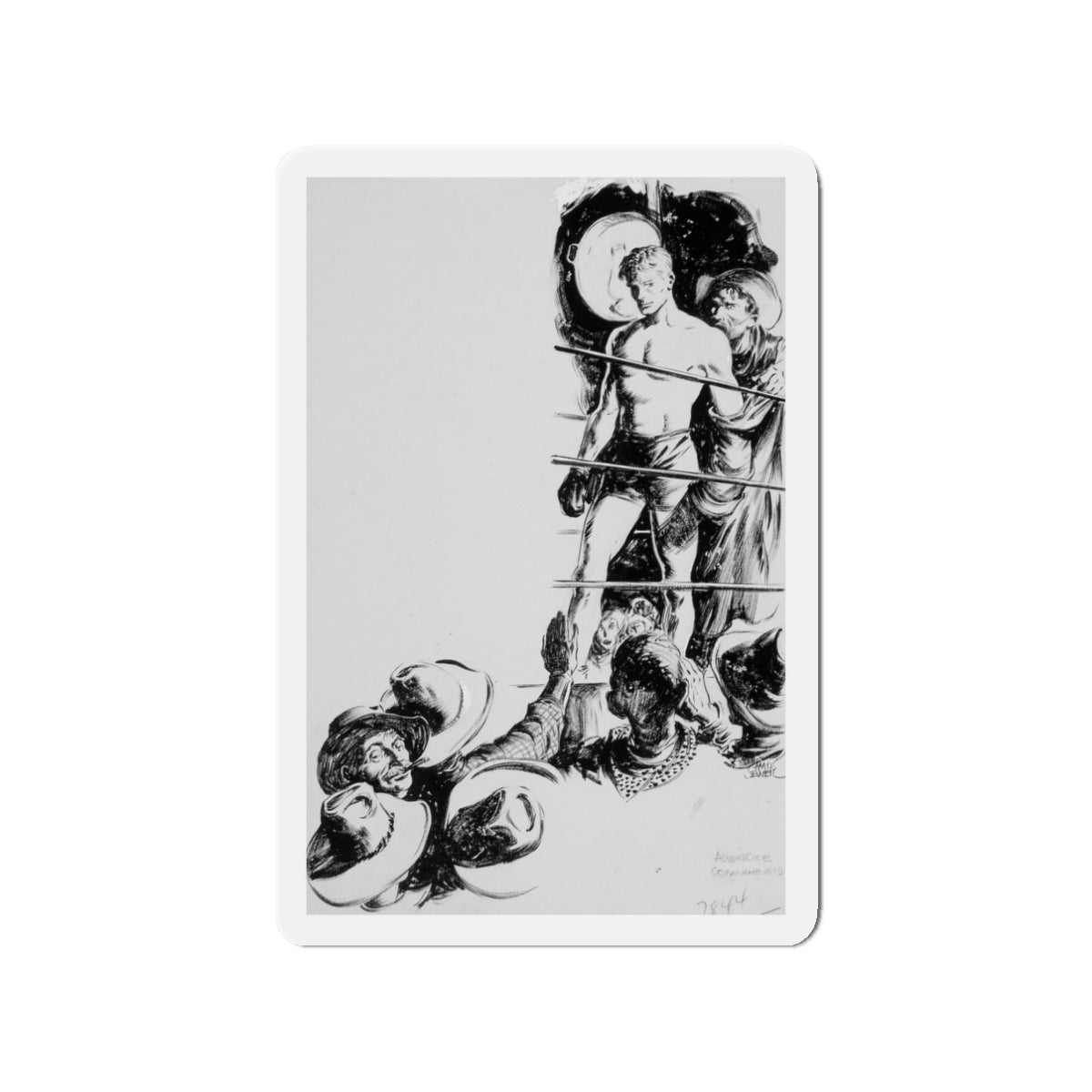 Comanche Kid, Adventure pulp illustration (Magazine Illustration) Refrigerator Magnet-3" x 3"-The Sticker Space