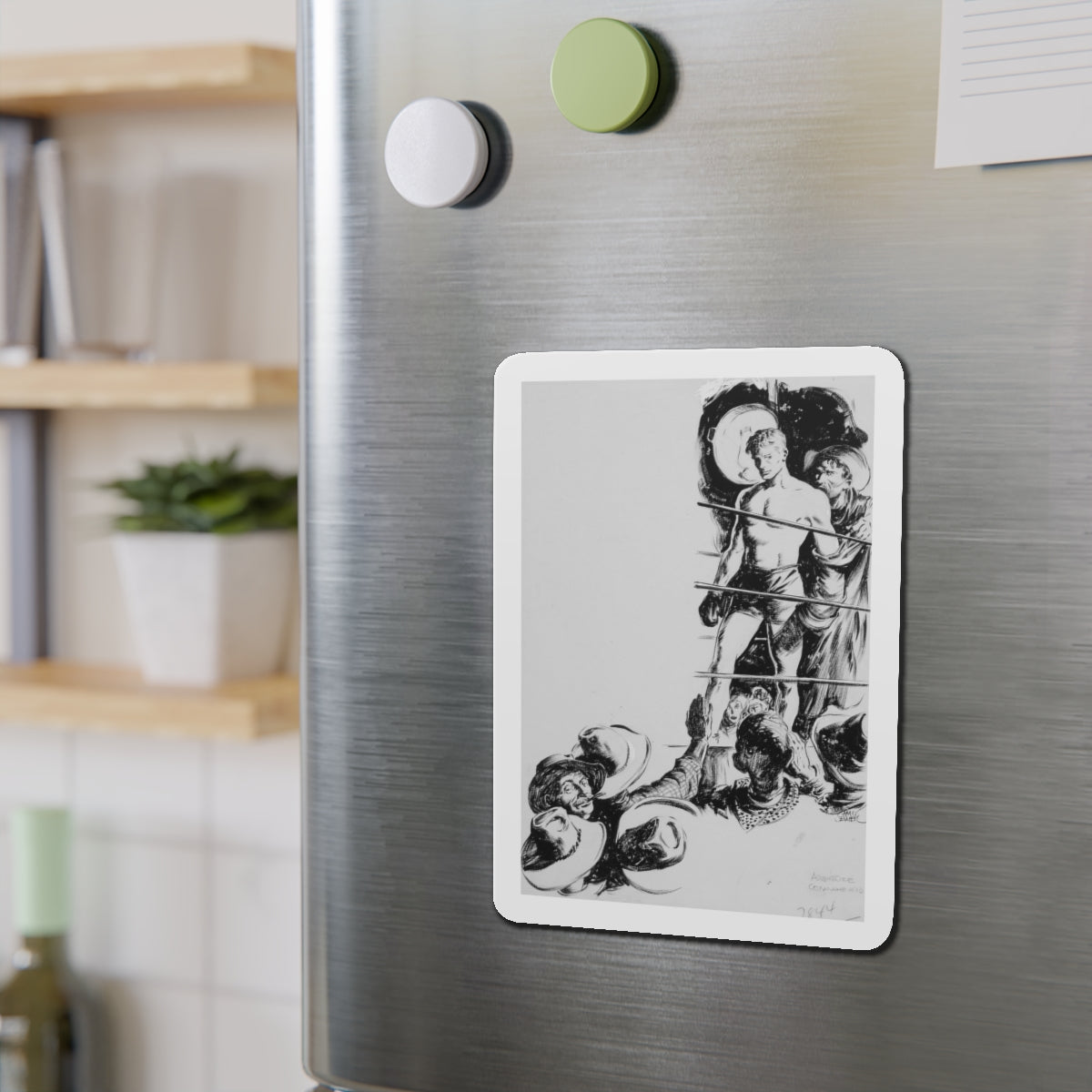 Comanche Kid, Adventure pulp illustration (Magazine Illustration) Refrigerator Magnet-The Sticker Space