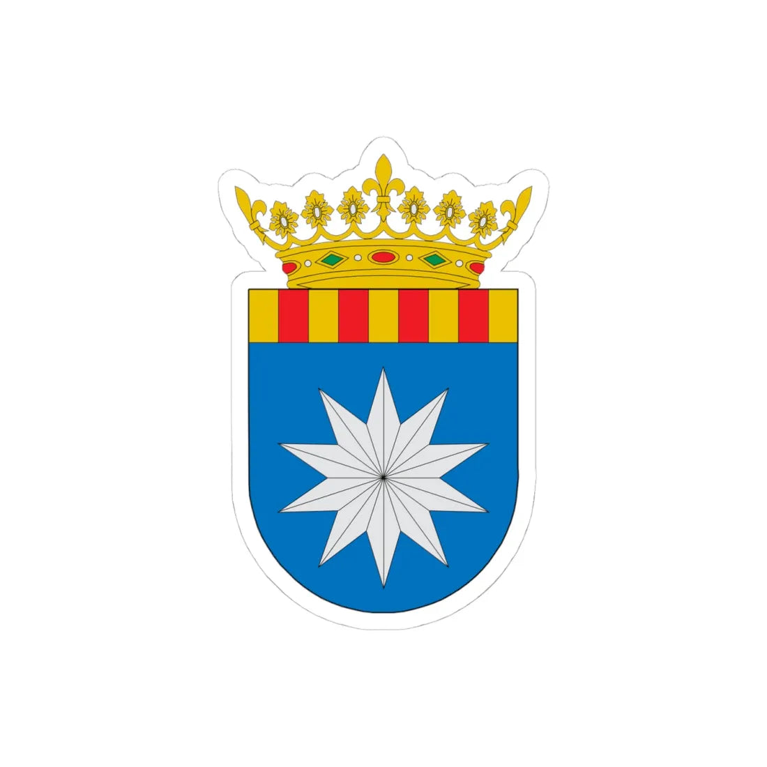 Comarca de la Ribera Baja del Ebro (Spain) (Coat of Arms) STICKER Vinyl Kiss-Cut Decal 4 Inch White - The Sticker Space