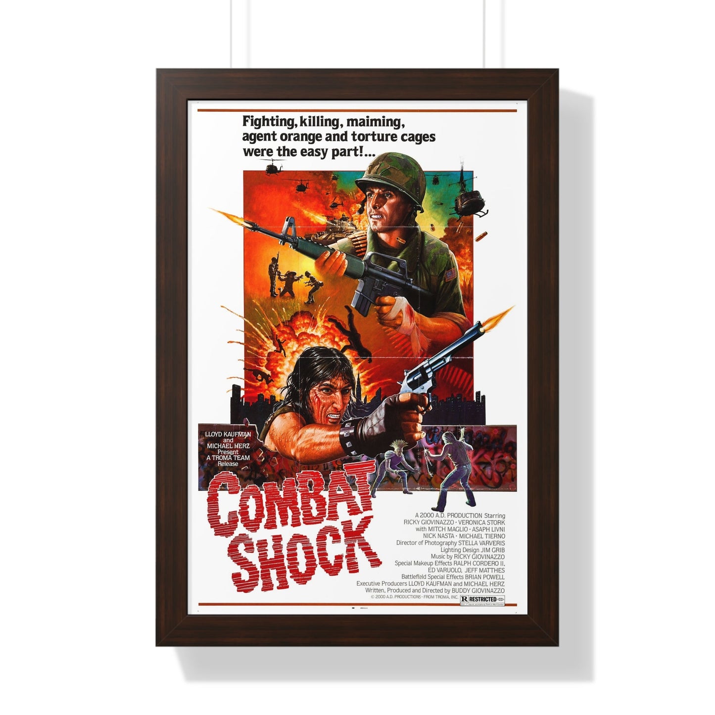 COMBAT SHOCK 1984 - Framed Movie Poster-16″ x 24″-The Sticker Space