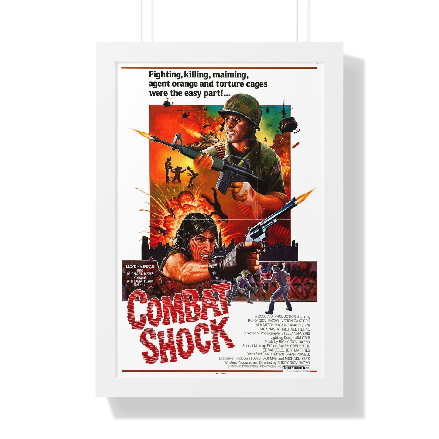 COMBAT SHOCK 1984 - Framed Movie Poster-16″ x 24″-The Sticker Space