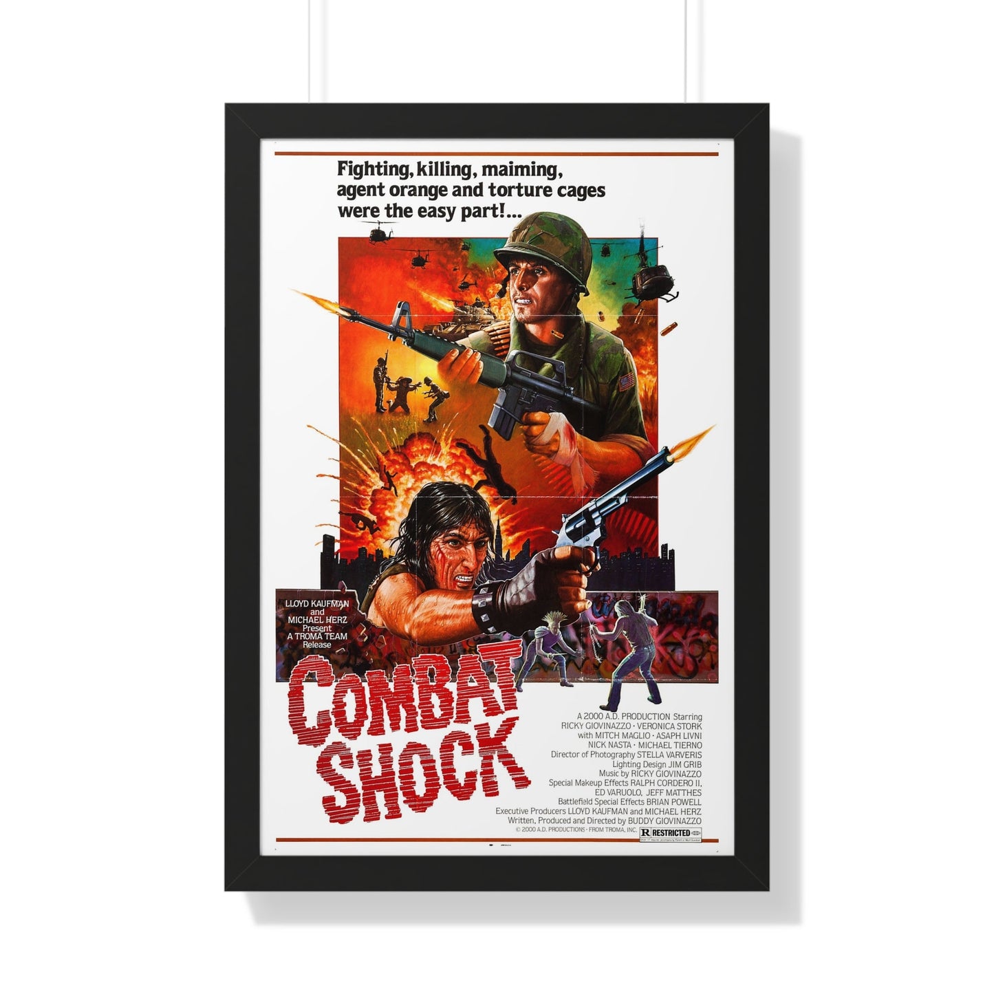 COMBAT SHOCK 1984 - Framed Movie Poster-20" x 30"-The Sticker Space