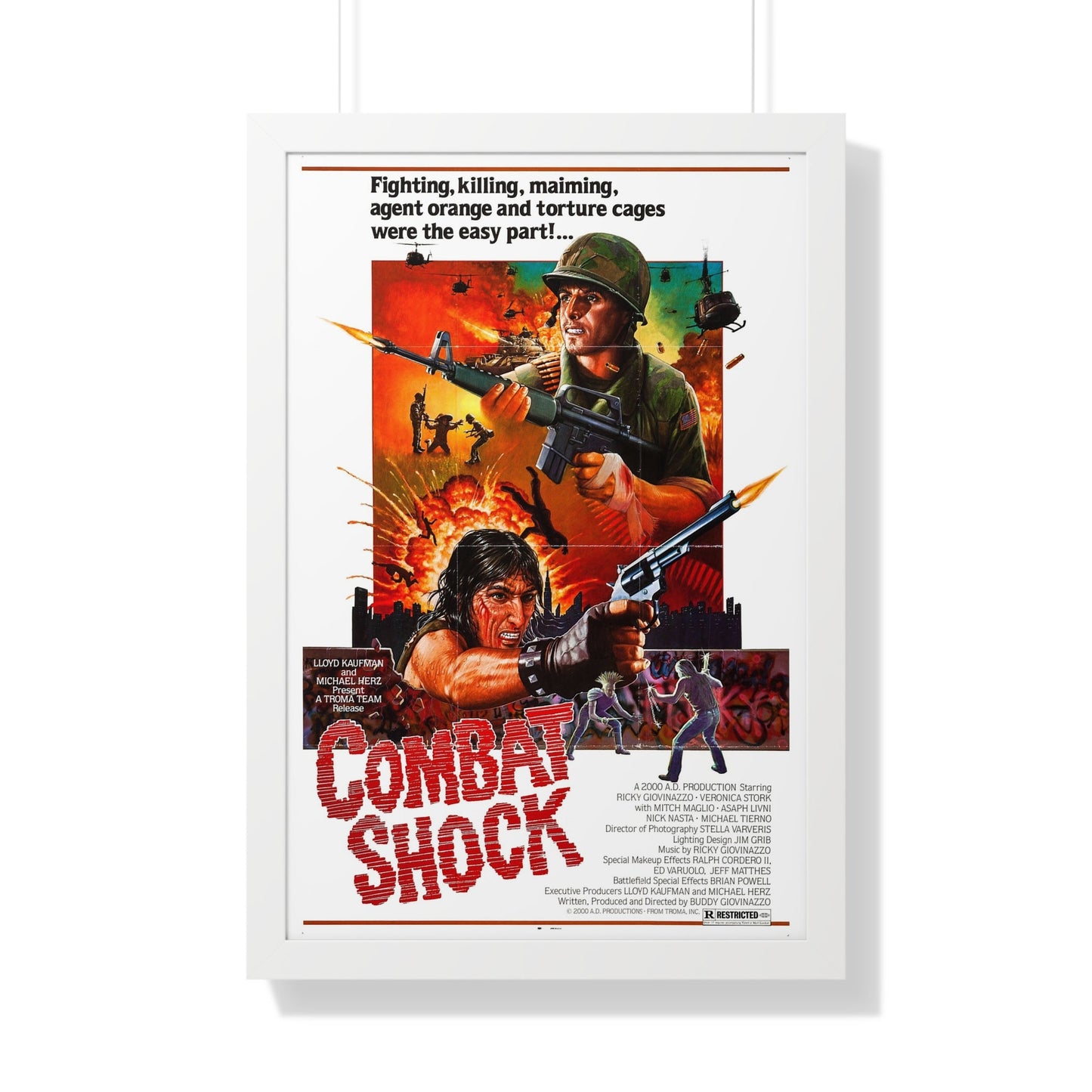 COMBAT SHOCK 1984 - Framed Movie Poster-20" x 30"-The Sticker Space