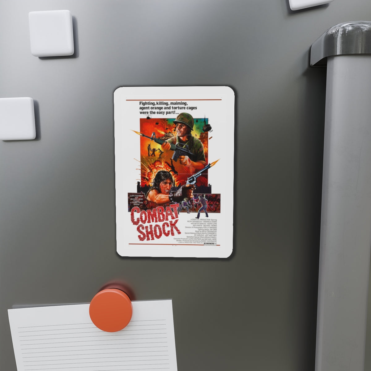 COMBAT SHOCK 1984 Movie Poster - Die-Cut Magnet-The Sticker Space