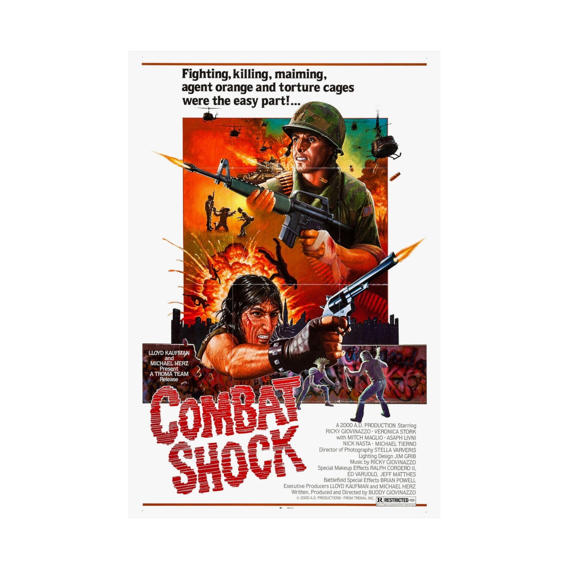 COMBAT SHOCK 1984 - Paper Movie Poster-The Sticker Space