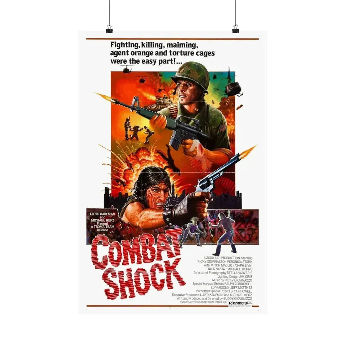 COMBAT SHOCK 1984 - Paper Movie Poster - The Sticker Space