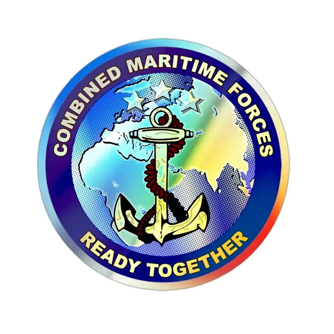 Combined Maritime Forces (U.S. Navy) Holographic STICKER Die-Cut Vinyl Decal 2 Inch Holographic - The Sticker Space