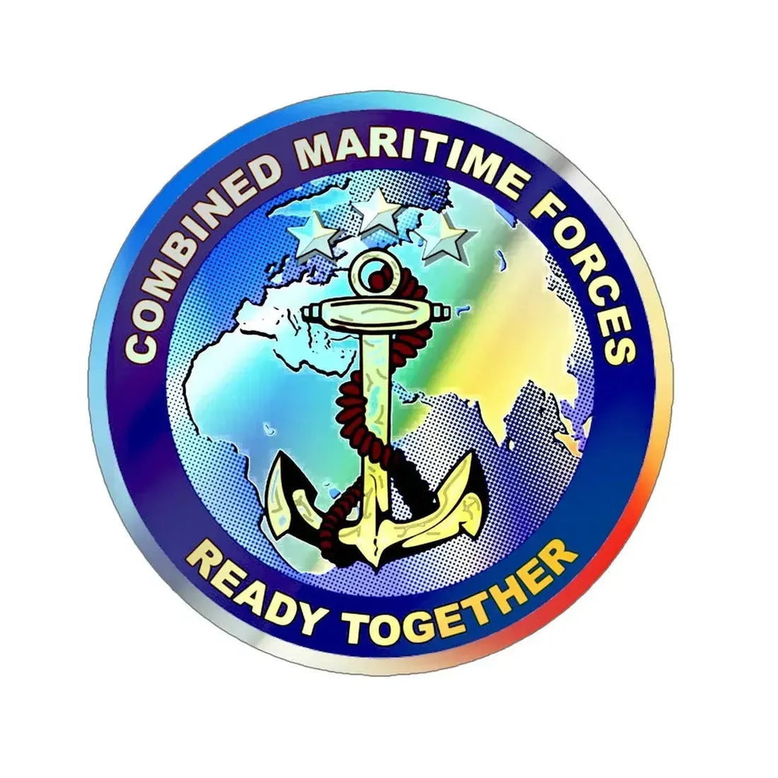 Combined Maritime Forces (U.S. Navy) Holographic STICKER Die-Cut Vinyl Decal 6 Inch Holographic - The Sticker Space