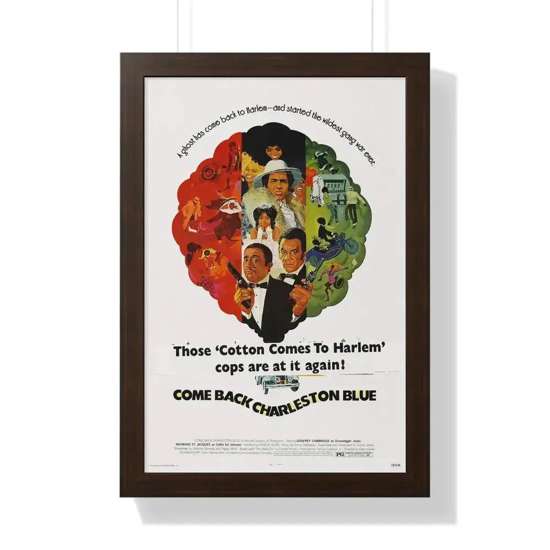 COME BACK, CHARLESTON BLUE 1972 - Framed Movie Poster 16″ x 24″ Walnut - The Sticker Space