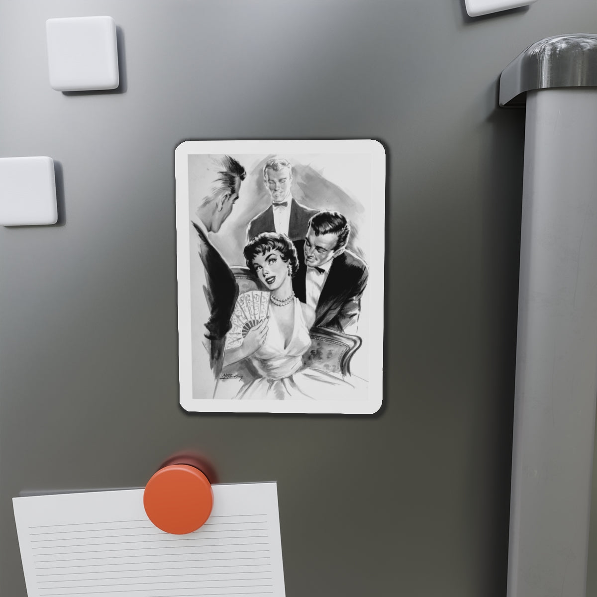 Comedienne, interior magazine illustration (Magazine Illustration) Refrigerator Magnet-The Sticker Space