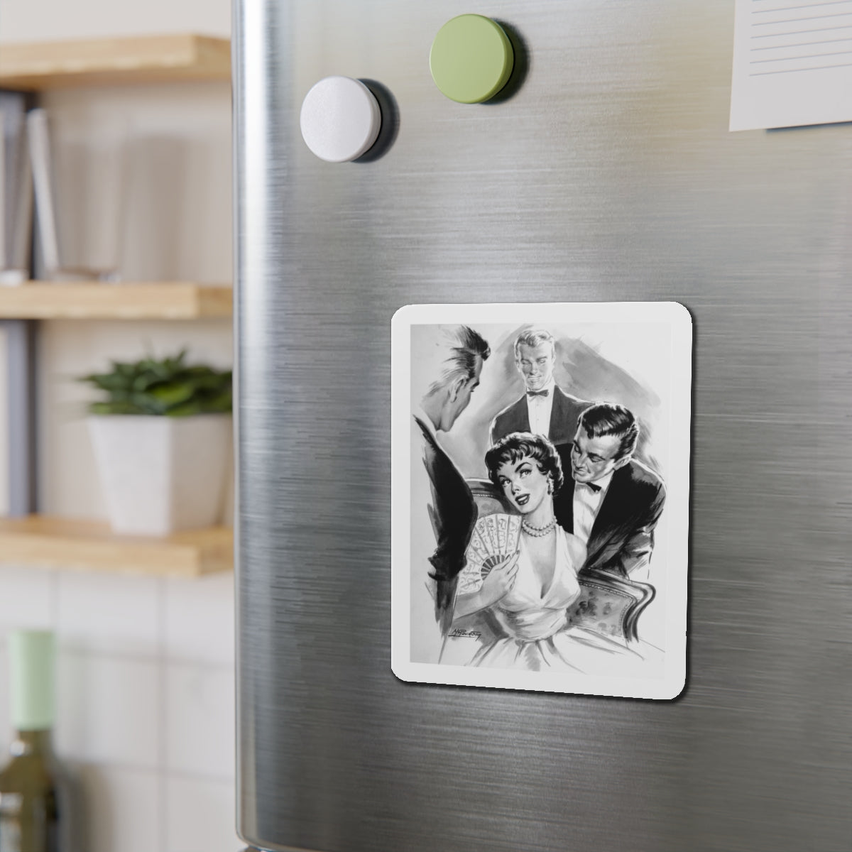 Comedienne, interior magazine illustration (Magazine Illustration) Refrigerator Magnet-The Sticker Space