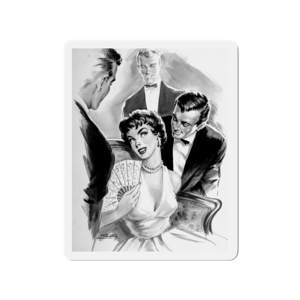 Comedienne, interior magazine illustration (Magazine Illustration) Refrigerator Magnet-2" x 2"-The Sticker Space