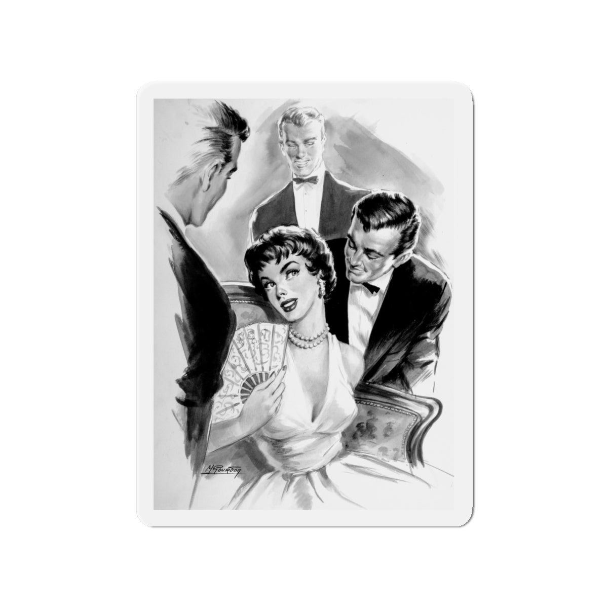 Comedienne, interior magazine illustration (Magazine Illustration) Refrigerator Magnet-3" x 3"-The Sticker Space