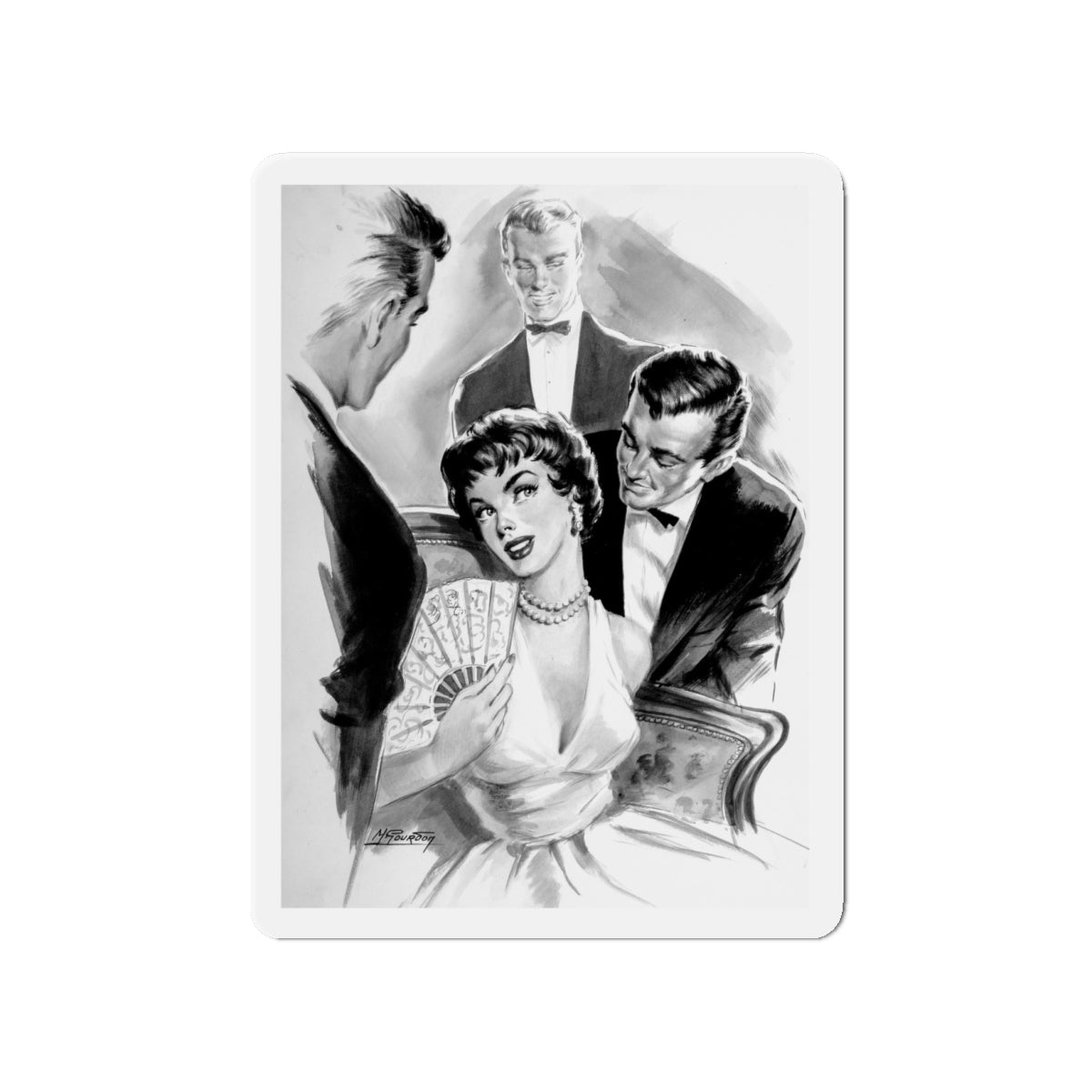 Comedienne, interior magazine illustration (Magazine Illustration) Refrigerator Magnet-4" x 4"-The Sticker Space