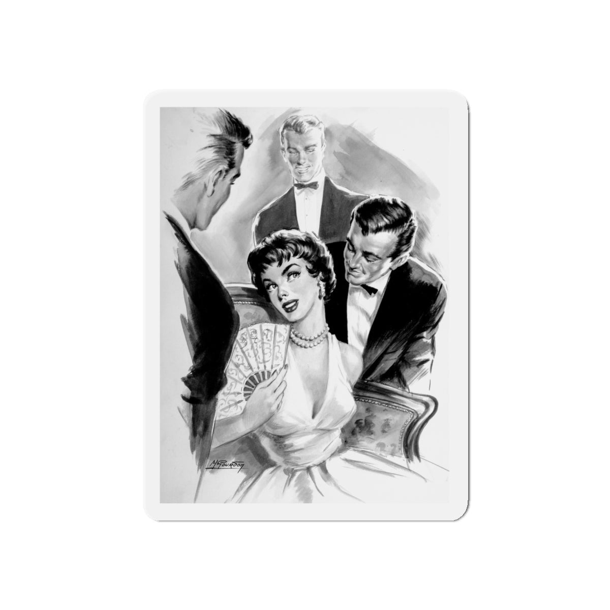 Comedienne, interior magazine illustration (Magazine Illustration) Refrigerator Magnet-5" x 5"-The Sticker Space