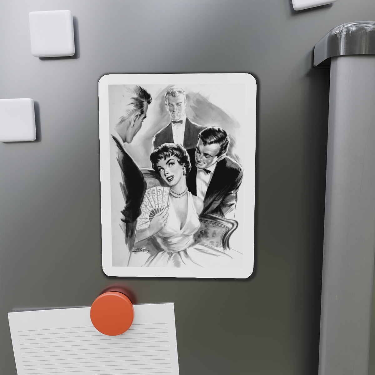 Comedienne, interior magazine illustration (Magazine Illustration) Refrigerator Magnet-The Sticker Space