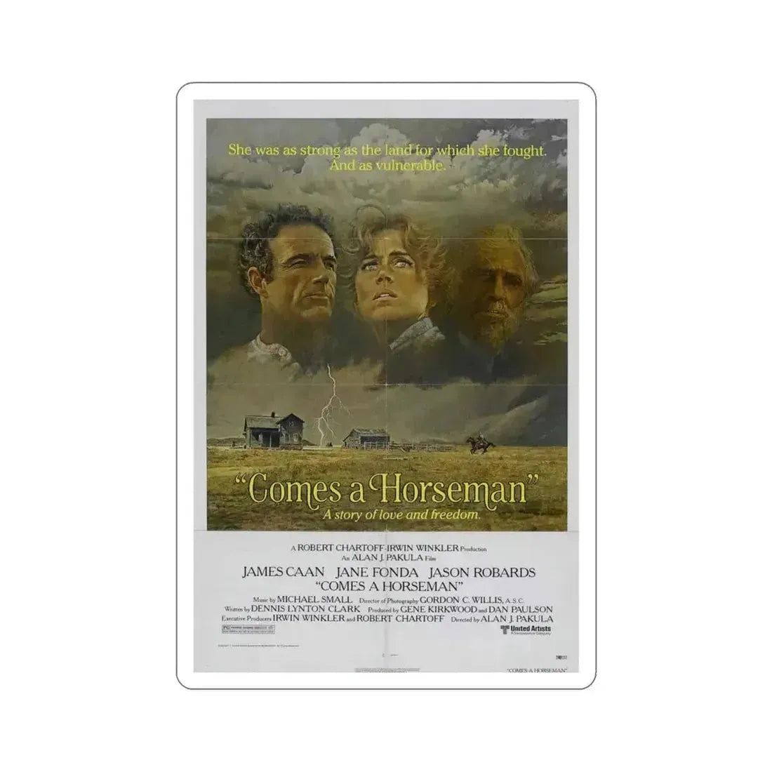 Comes a Horseman 1978 Movie Poster STICKER Vinyl Die-Cut Decal 4 Inch - The Sticker Space