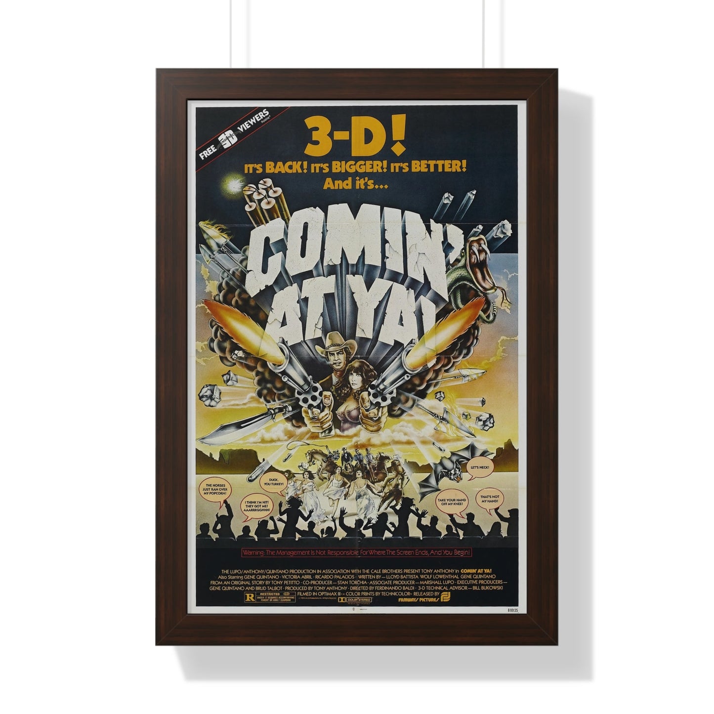 COMIN' AT YA! 1981 - Framed Movie Poster-16″ x 24″-The Sticker Space