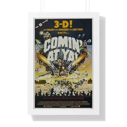 COMIN' AT YA! 1981 - Framed Movie Poster 16″ x 24″ White - The Sticker Space