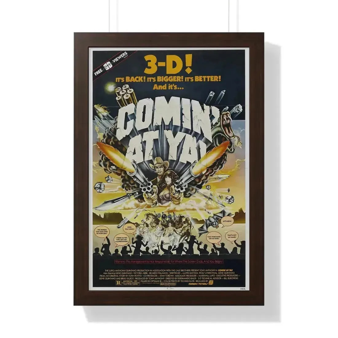 COMIN' AT YA! 1981 - Framed Movie Poster - The Sticker Space