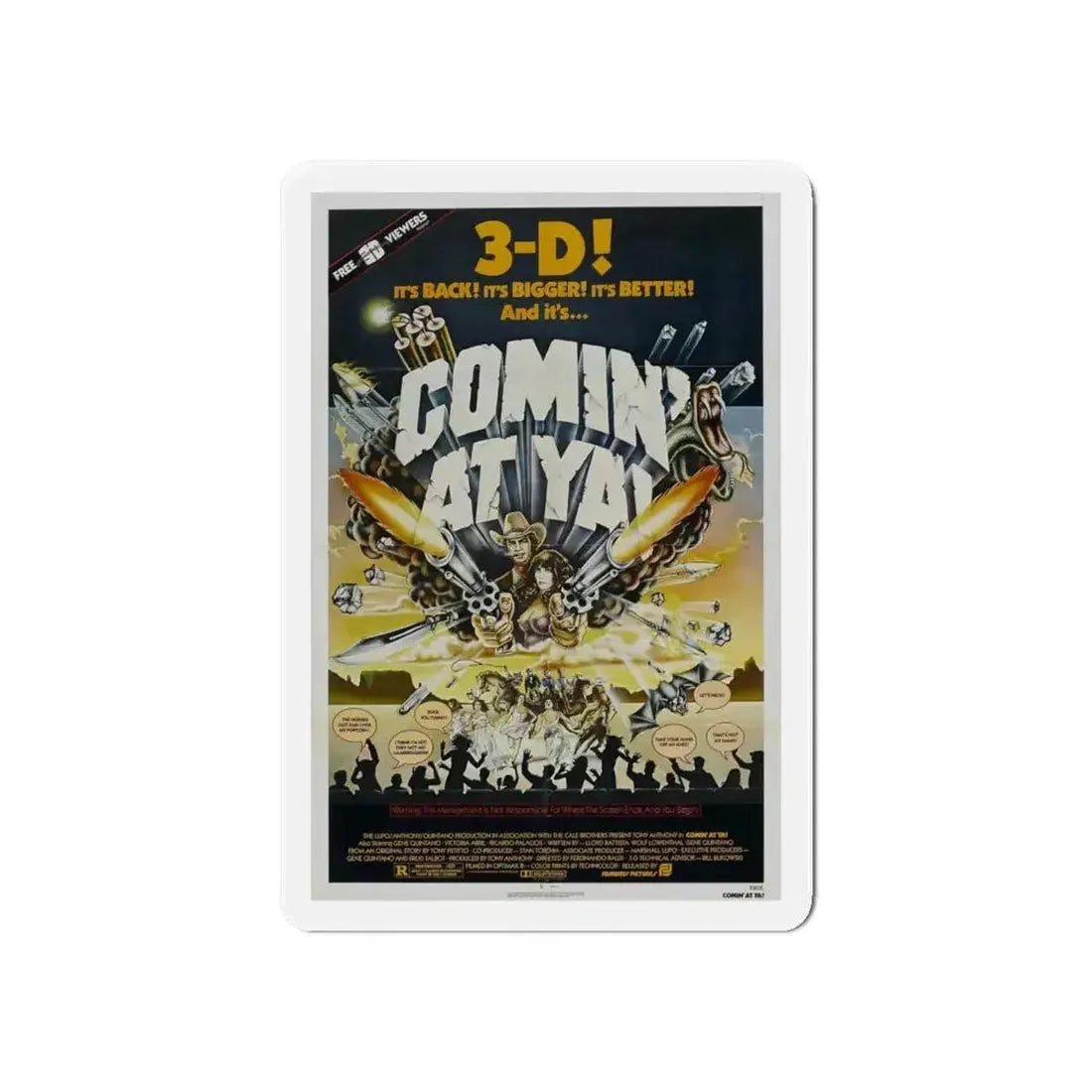 COMIN' AT YA! 1981 Movie Poster - Refrigerator Magnet - The Sticker Space