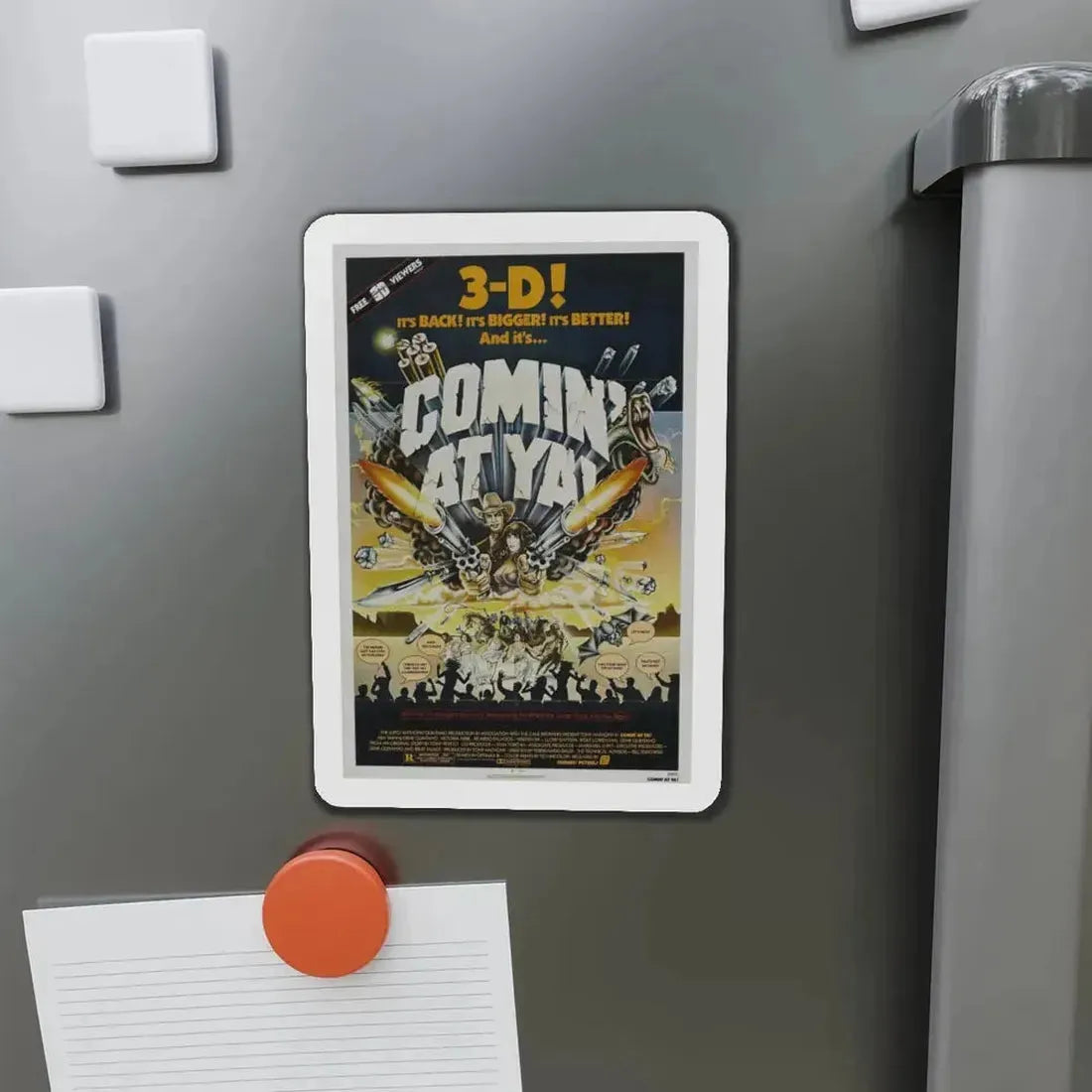 COMIN' AT YA! 1981 Movie Poster - Refrigerator Magnet - The Sticker Space