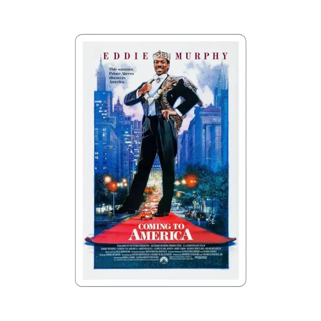 Coming to America 1988 Movie Poster STICKER Vinyl Die-Cut Decal - The Sticker Space