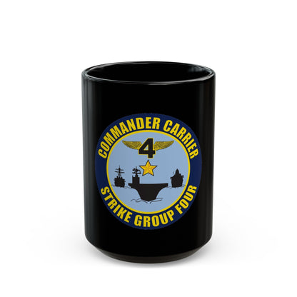 Command Carriers Strike Group 4 (U.S. Navy) Black Coffee Mug-15oz-The Sticker Space