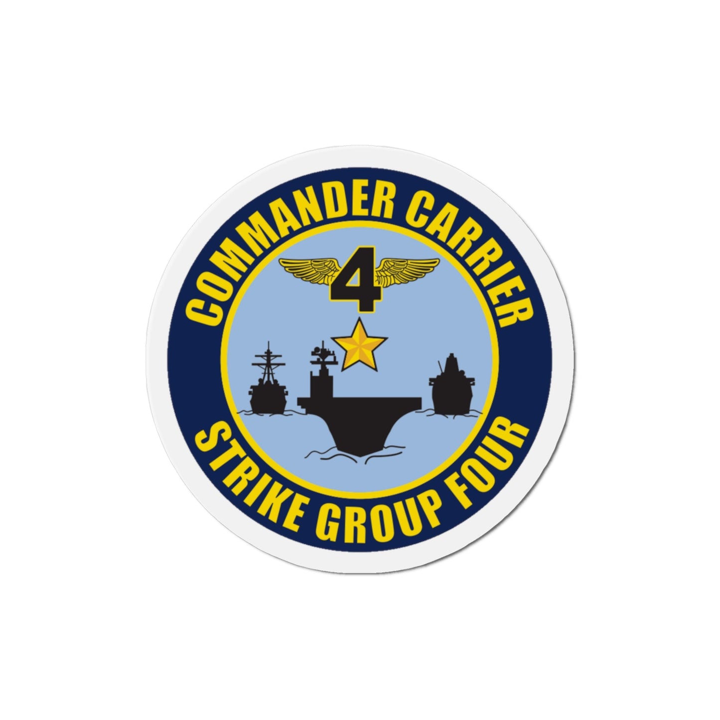 Command Carriers Strike Group 4 (U.S. Navy) Die-Cut Magnet-3" x 3"-The Sticker Space