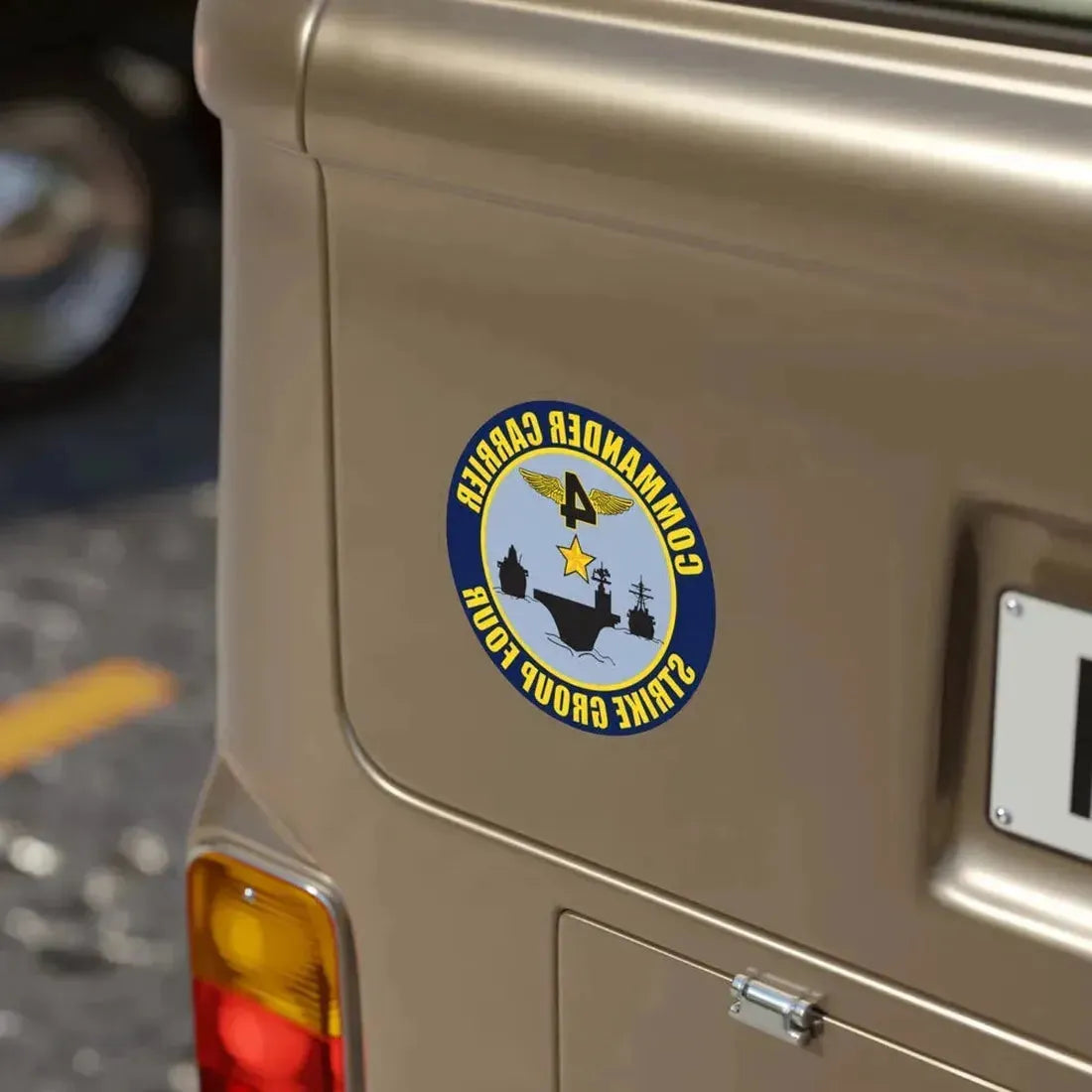 Command Carriers Strike Group 4 (U.S. Navy) REVERSE PRINT Transparent Die-Cut STICKER - The Sticker Space