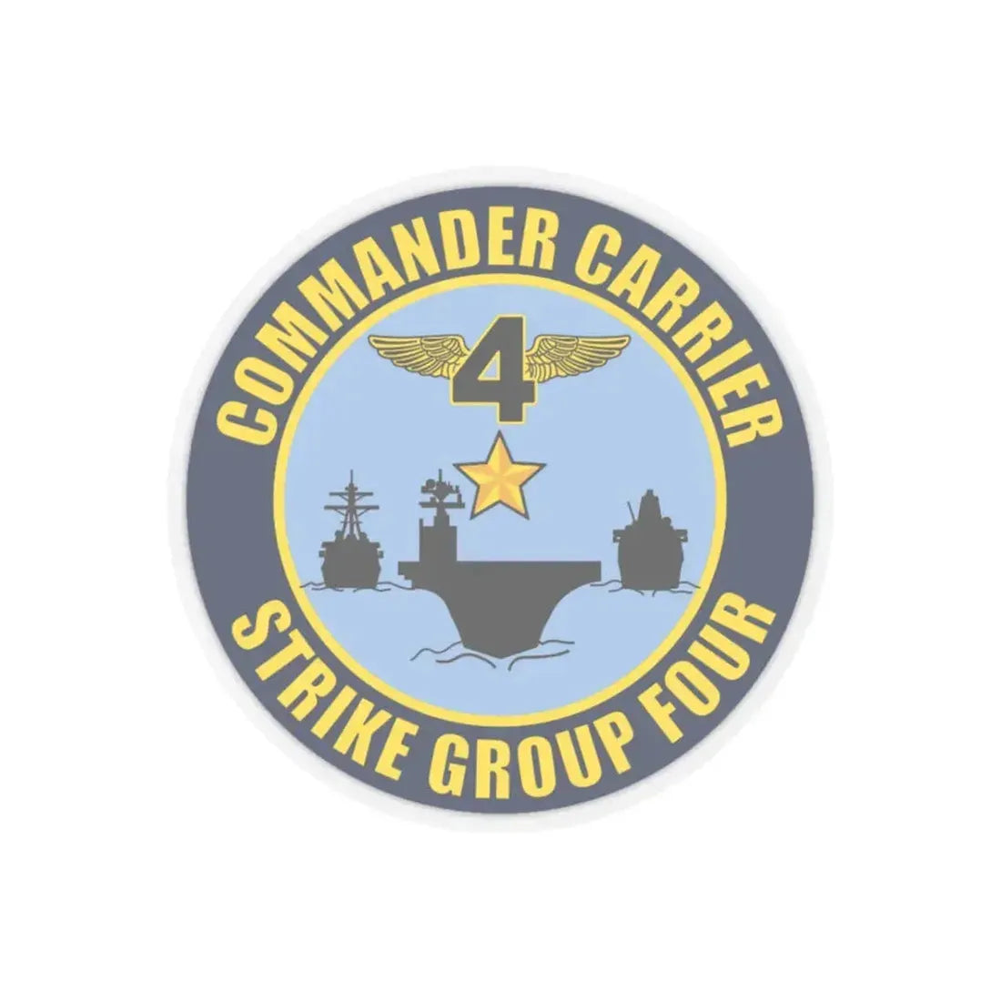 Command Carriers Strike Group 4 (U.S. Navy) STICKER Vinyl Kiss-Cut Decal 3 Inch Transparent - The Sticker Space