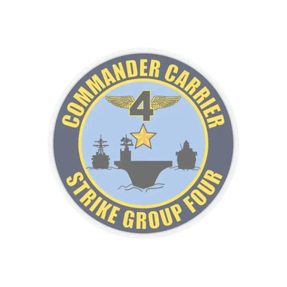Command Carriers Strike Group 4 (U.S. Navy) STICKER Vinyl Kiss-Cut Decal 3 Inch Transparent - The Sticker Space
