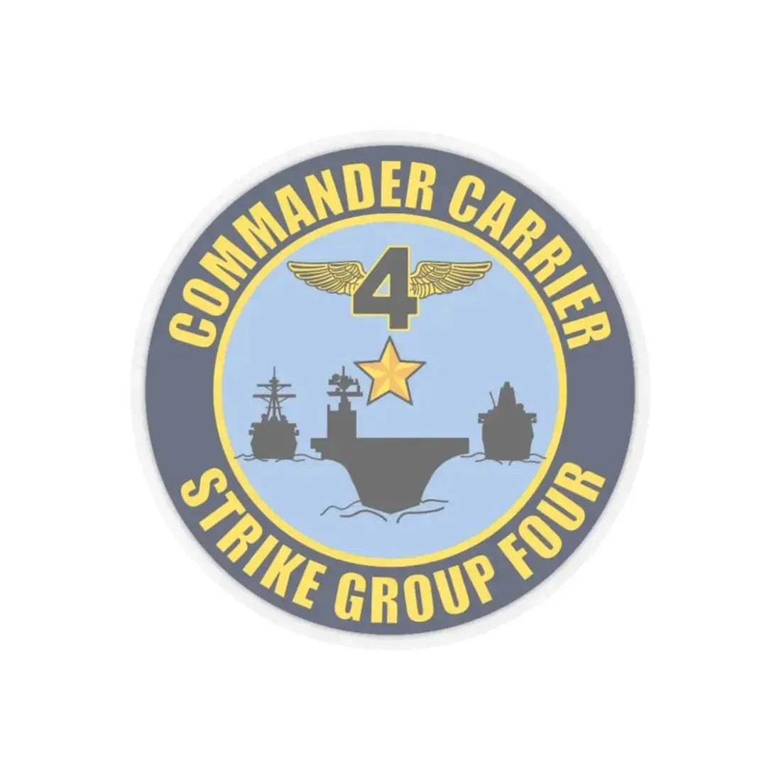 Command Carriers Strike Group 4 (U.S. Navy) STICKER Vinyl Kiss-Cut Decal 6 Inch Transparent - The Sticker Space