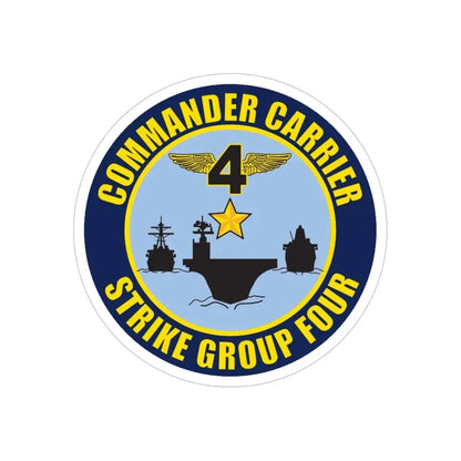 Command Carriers Strike Group 4 (U.S. Navy) Transparent STICKER Die-Cut Vinyl Decal 4 Inch Transparent - The Sticker Space