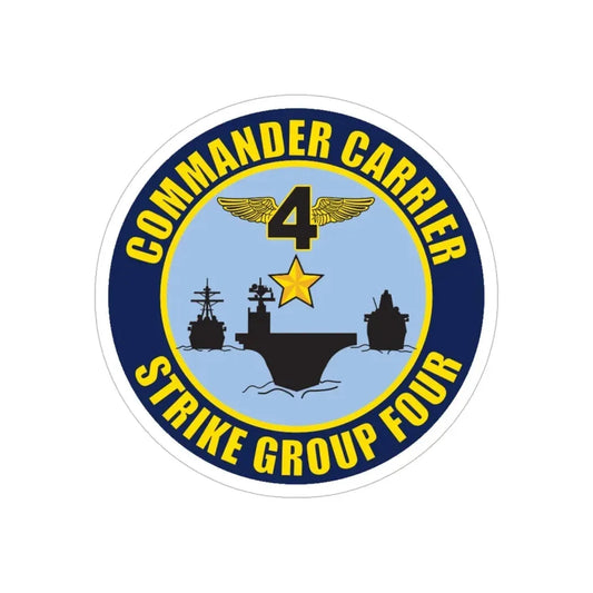 Command Carriers Strike Group 4 (U.S. Navy) Transparent STICKER Die-Cut Vinyl Decal 6 Inch Transparent - The Sticker Space