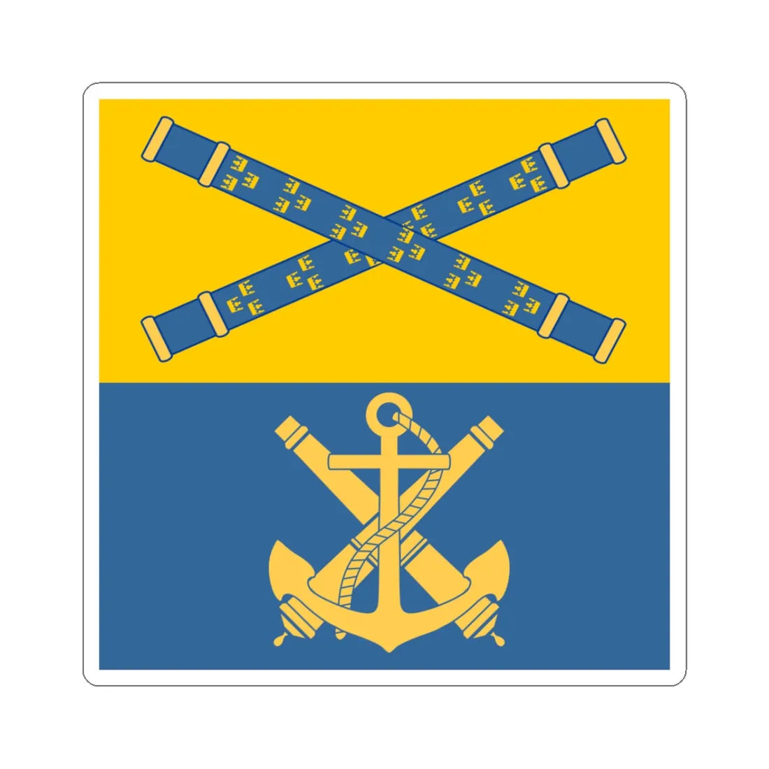 Command sign of the Swedish Navy commander (Sweden) STICKER Vinyl Kiss-Cut Decal 3 Inch White - The Sticker Space