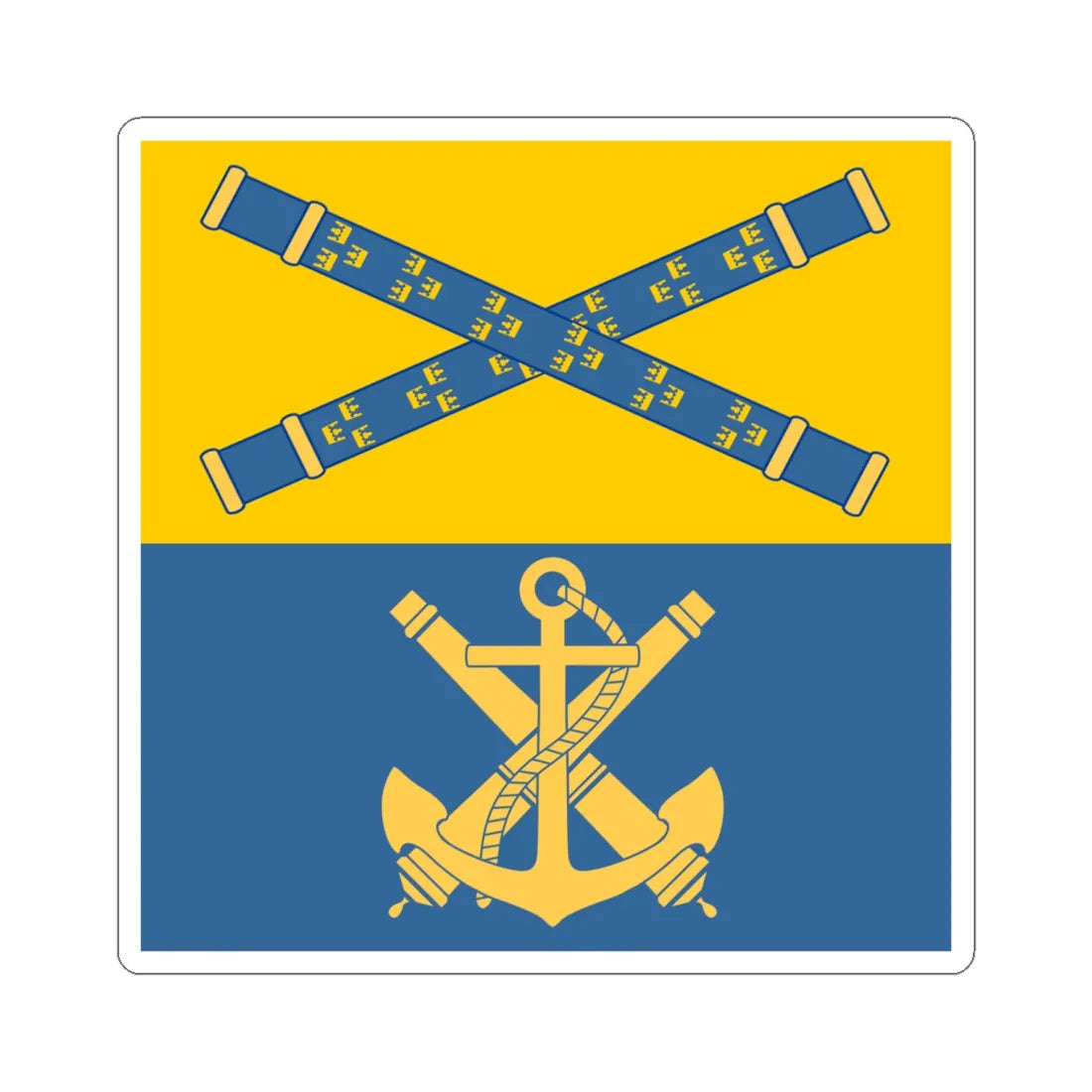 Command sign of the Swedish Navy commander (Sweden) STICKER Vinyl Kiss-Cut Decal 6 Inch White - The Sticker Space