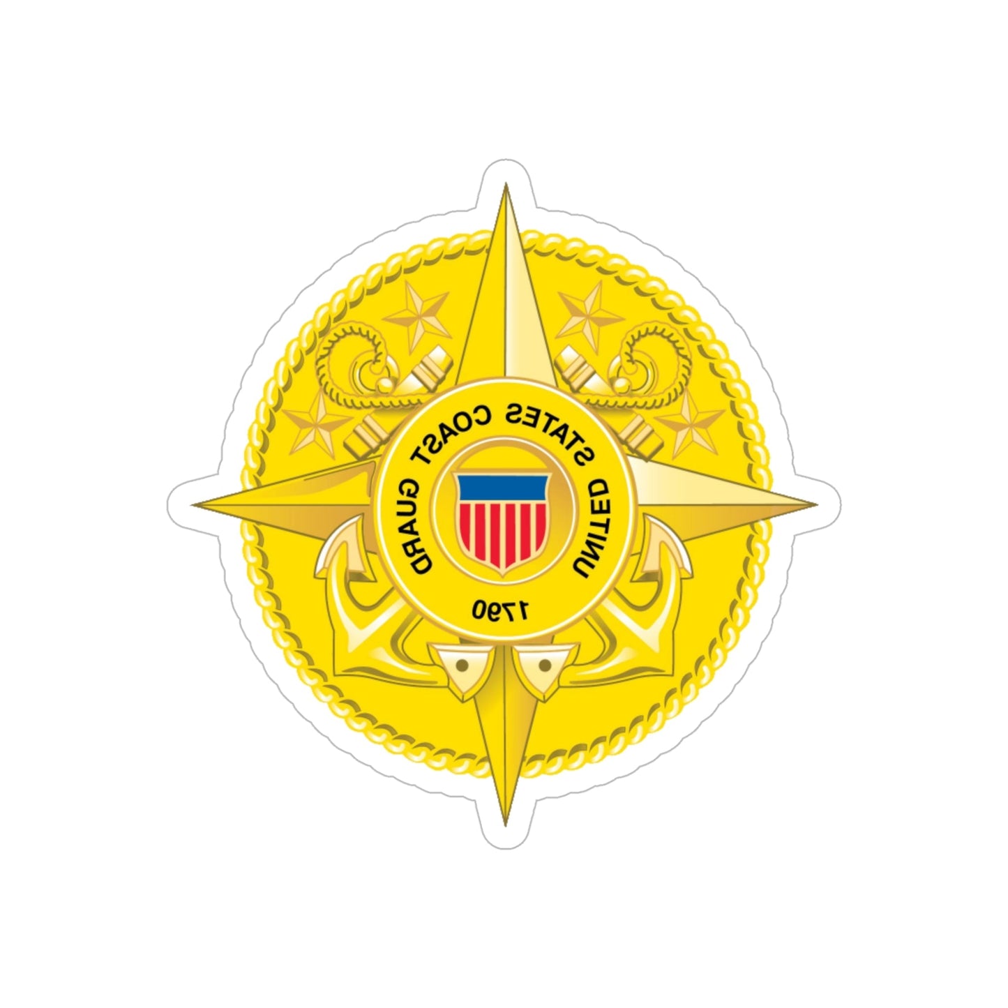 Commandant Staff (U.S. Coast Guard) REVERSE PRINT Transparent STICKER-6 Inch-The Sticker Space