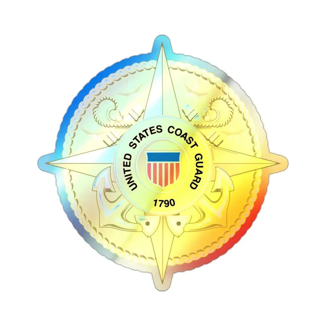 Commandant Staff (U.S. Coast Guard) Holographic STICKER Die-Cut Vinyl Decal 2 Inch Holographic - The Sticker Space