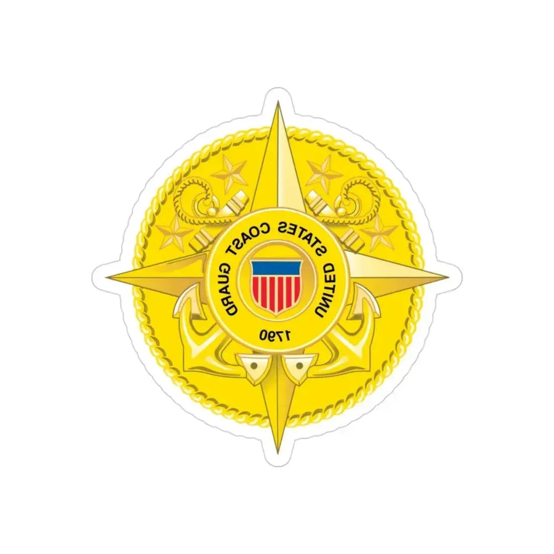 Commandant Staff (U.S. Coast Guard) REVERSE PRINT Transparent Die-Cut STICKER 3 Inch Die-Cut Transparent - The Sticker Space