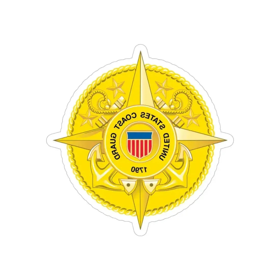 Commandant Staff (U.S. Coast Guard) REVERSE PRINT Transparent Die-Cut STICKER 5 Inch Die-Cut Transparent - The Sticker Space