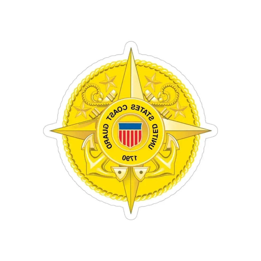 Commandant Staff (U.S. Coast Guard) REVERSE PRINT Transparent Die-Cut STICKER - The Sticker Space