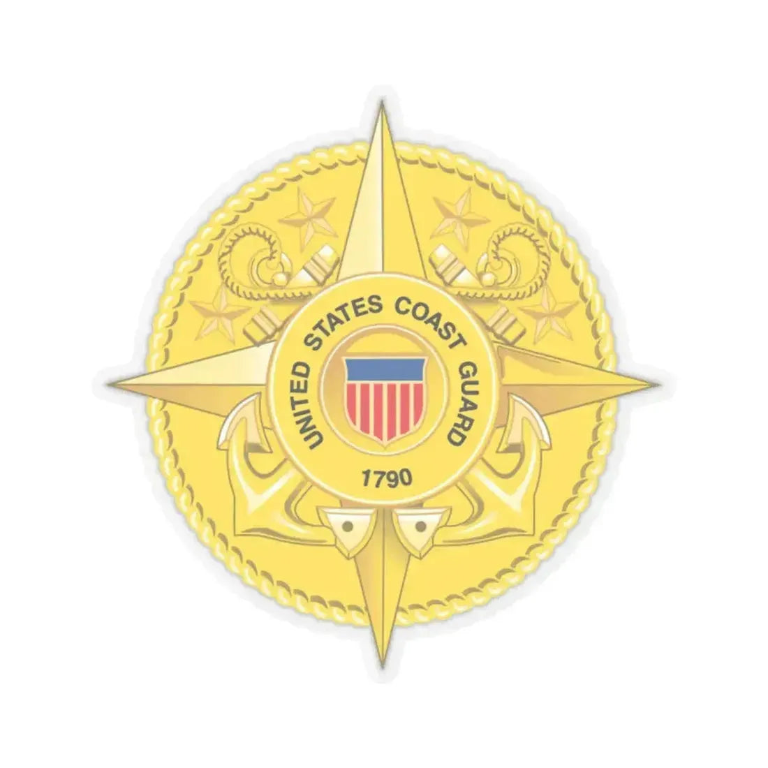 Commandant Staff (U.S. Coast Guard) STICKER Vinyl Kiss-Cut Decal 4 Inch Transparent - The Sticker Space