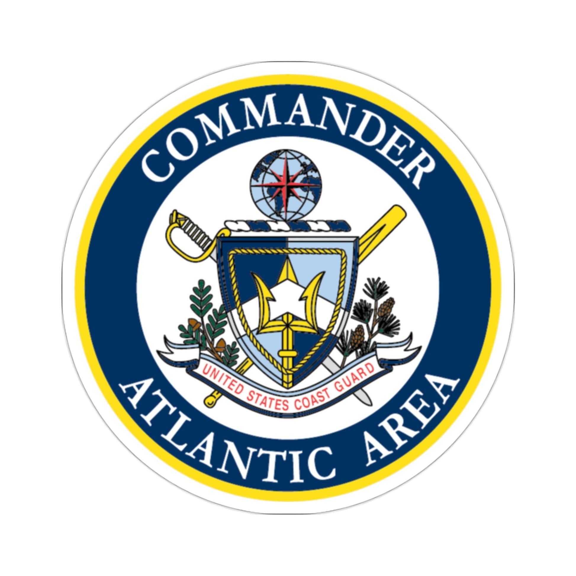 COMMANDER ATLANTIC AREA (U.S. Coast Guard) STICKER Vinyl Die-Cut Decal-2 Inch-The Sticker Space