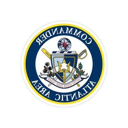 COMMANDER ATLANTIC AREA (U.S. Coast Guard) REVERSE PRINT Transparent Die-Cut STICKER 6 Inch Die-Cut Transparent - The Sticker Space