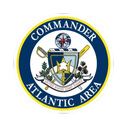 COMMANDER ATLANTIC AREA (U.S. Coast Guard) STICKER Vinyl Kiss-Cut Decal 2 Inch White - The Sticker Space