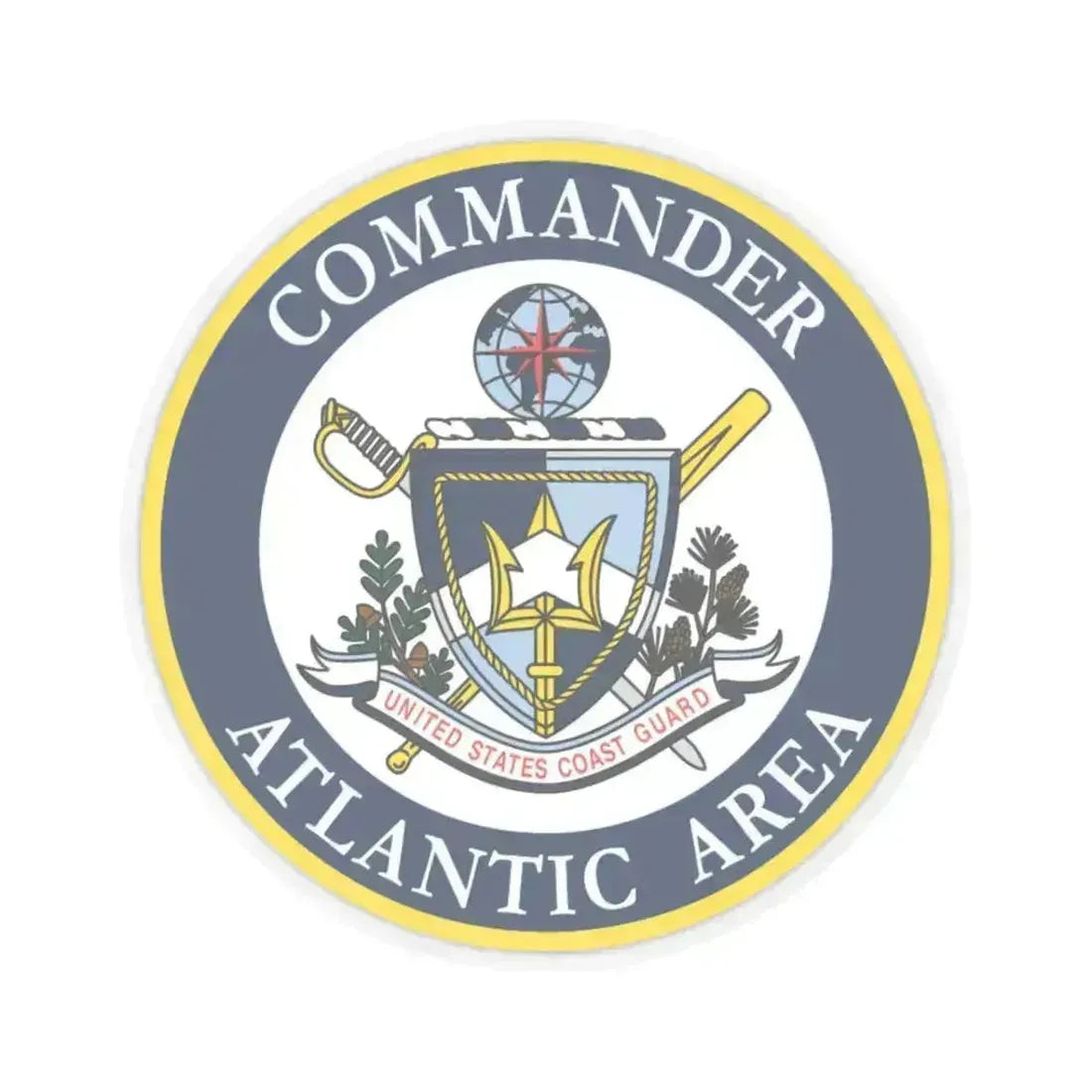 COMMANDER ATLANTIC AREA (U.S. Coast Guard) STICKER Vinyl Kiss-Cut Decal 3 Inch Transparent - The Sticker Space